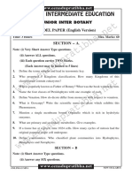 Board of Intermediate Education: Junior Inter Botany MODEL PAPER (English Version)