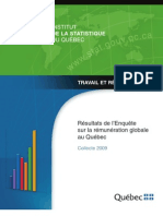 Enquête Sur La Rémunération Globale Au Québec 2009