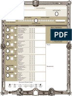 Character Sheet For Zweihander Grim & Perilous RPG