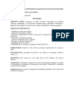 Plano Semestral de Educação Física Escola Municipal Professora Amazona de Oliveira Monteiro