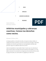 Arbitrios Municipales y Cobranzas Coactivas