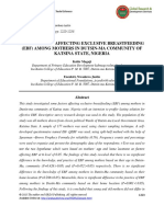 Some Factors Affecting Exclusive Breastfeeding Ebf Among Mothers in Dutsin-Ma Community of Katsina State Nigeria