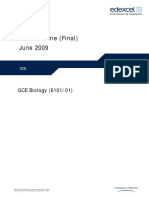 Mark Scheme (Final) June 2009: GCE Biology (6101/01)