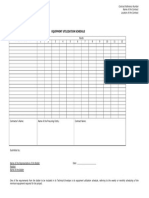 Equipment Utilization Schedule