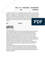 Primeras Formas de Relaciones Económicas Entre Los Hombres