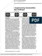 Strategies For Implementing Sustainability - Five Leadership Challenges