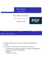 Maths (Investment and Finance Presessional)