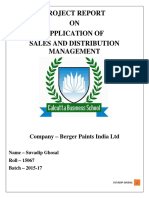 Project Report ON Application of Sales and Distribution Management