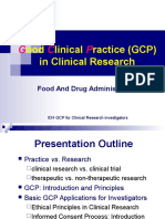 Ood Linical Ractice (GCP) in Clinical Research: Food and Drug Administration