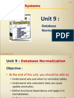 Lecture 9 - Database Normalization PDF