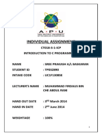 Introduction To C Programming Assignment