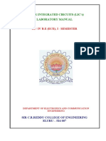 Linear Integrated Circuits (Lic'S) Laboratory Manual: Iii / Iv B.E (Ece), I - Semester