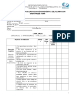 Escala (Rubrica) para La Evaluación Diagnóstica Del Alumno Con Sindrome de Down