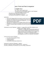 Morphosyntax: Words and Their Arrangement: Form and Function of The English Clause