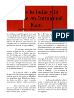 Sobre Lo Bello y Lo Sublime en Immanuel Kant