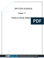 Computer Science - Class 11 Notes