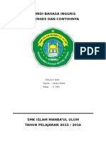 Remidi Bahasa Inggris 16 Tenses Dan Contohnya: Disusun Oleh: Nama: Abdul Malik Kelas: X TSM