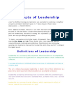 Concepts of Leadership