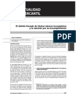 El Debido Llenado de Títulos Valores Incompletos y Su Sancion Por Incumplimiento - Cristian Cardenas