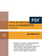 Tipos de Montajes de Mesas