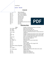 General: General Shortcuts Entering Data Edit Data Format Data Macros