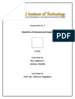 Elasticity of Demand and Supply: Assignment No. 3