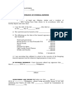 AFFIDAVIT of Funeral Expense Template