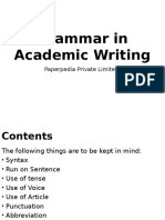 Grammar in Academic Writing