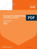 0580 Mathematics Example Candidate Responses Booklet