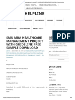 Smu Mba Healthcare Management Project With Guideline Free Sample Download - Project Helpline