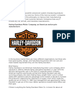 Harley-Davidson Motor Company, An American Motorcycle Manufacturer