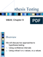 Hypothesis Testing: W&W, Chapter 9