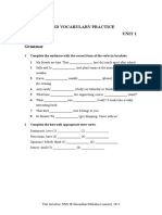 Grammar and Vocabulary Practice Standard Unit 1 Grammar