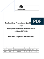 Preheating Procedure For Equipment Nozzle Modification (Cs and LTCS)