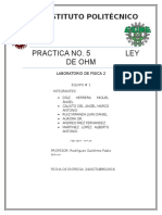 Practica 5 (LEY OHM) Fisica II