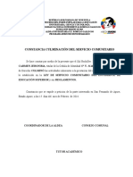 Constancia de Servicio Comunitario Derecho