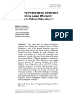 Exploring Pedagogical Strategies For Teaching Large (Merged) Classes in Values Education 1