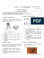 Avaliação I Biologia - 2º Ano