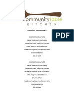 Community Table Menus