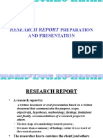 Research Report: Preparation and Presentation