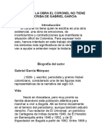 Analisis de La Obra El Coronel No Tiene Quien Le Escriba de Gabriel García Márquez