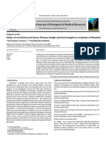 Study of Correlation Between Human Height and Foot Length in Residents of Mumbai