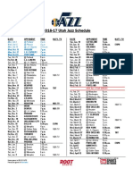 2016-17 Jazz Schedule - List