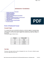 Stoichiometric Calculations: Review of Fundamental Concepts