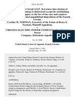 Cynthia M. Norman, of The Estate of Bruce E. Norman v. Virginia Electric Power Company, D/B/A Virginia Power Company, 941 F.2d 1207, 4th Cir. (1991)