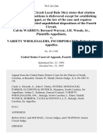 Calvin Warren Bernard Warren J.H. Woods, Sr. v. Variety Wholesalers, Incorporated, 70 F.3d 1264, 4th Cir. (1995)