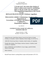 Ronald Francis Smart v. William D. Leeke, Commissioner, South Carolina Department of Corrections Attorney General of South Carolina, 917 F.2d 1302, 4th Cir. (1990)