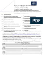 Visa Application and CC Authorization Form - AA