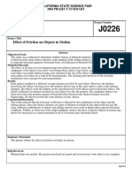 Effect of Friction On Objects in Motion: 2004 Project Summary