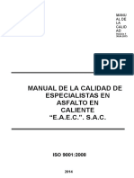 Manual de Calidad de Especialidades de Asfaltos en Caliente